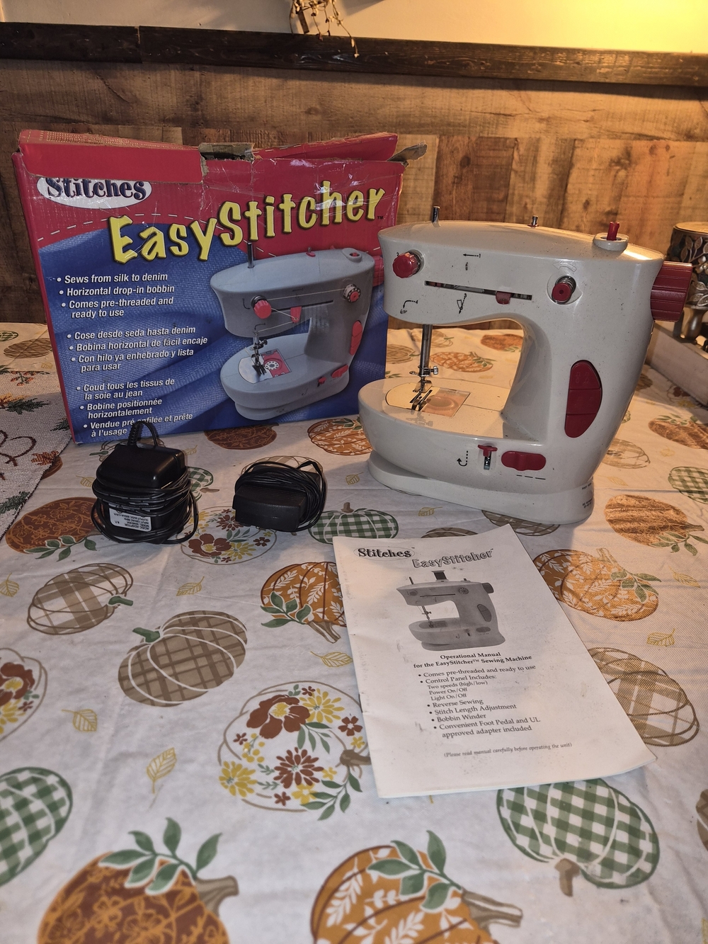 Stitches EasyStitcher Compact Sewing Machine - Cream and Red
